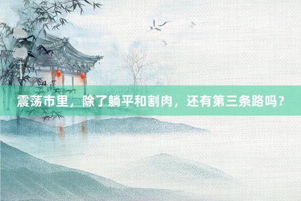 震荡市里，除了躺平和割肉，还有第三条路吗？