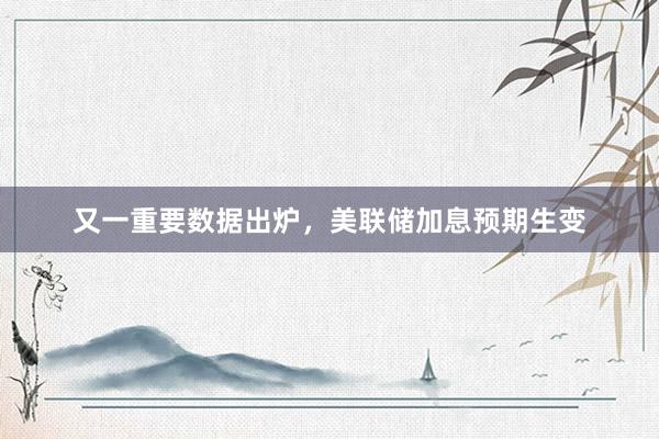 又一重要数据出炉，美联储加息预期生变