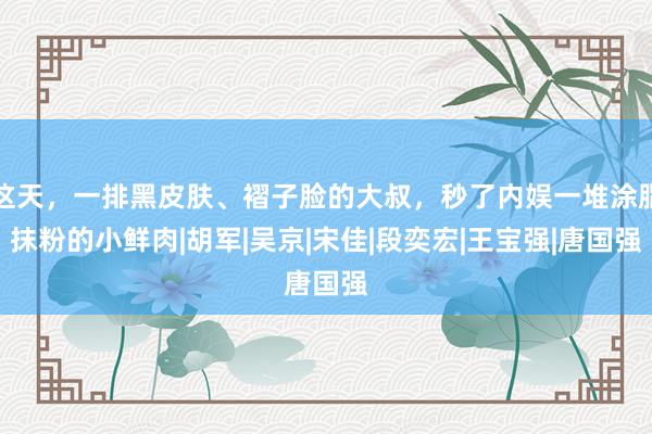 这天，一排黑皮肤、褶子脸的大叔，秒了内娱一堆涂脂抹粉的小鲜肉|胡军|吴京|宋佳|段奕宏|王宝强|唐国强
