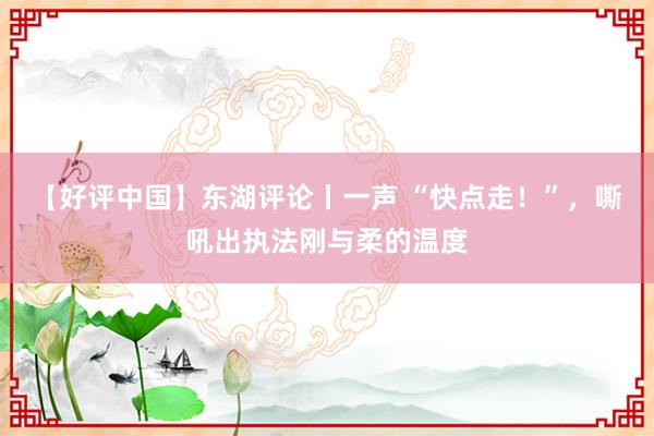 【好评中国】东湖评论丨一声 “快点走!”,嘶吼出执法刚与柔的温度