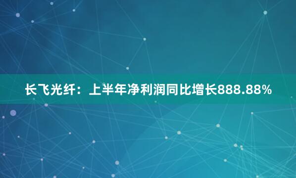 长飞光纤：上半年净利润同比增长888.88%