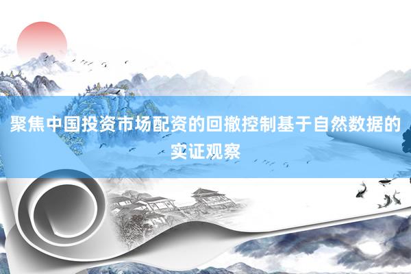 聚焦中国投资市场配资的回撤控制基于自然数据的实证观察