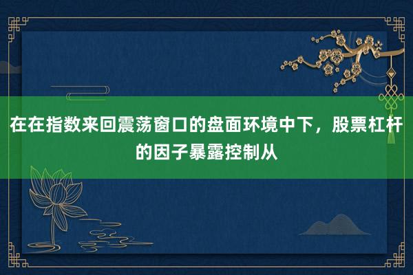在在指数来回震荡窗口的盘面环境中下，股票杠杆的因子暴露控制从