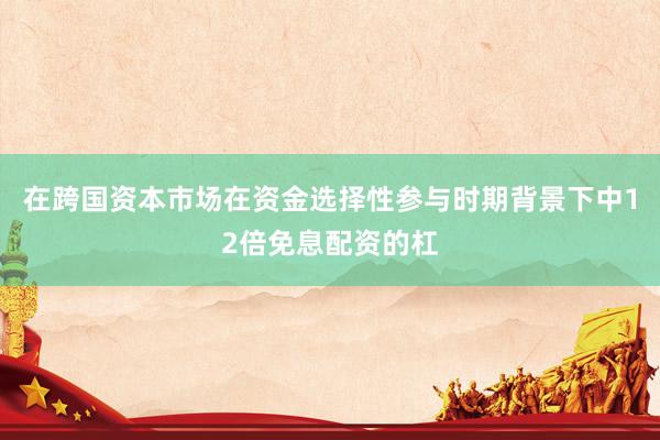 在跨国资本市场在资金选择性参与时期背景下中12倍免息配资的杠