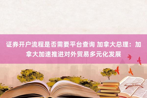 证券开户流程是否需要平台查询 加拿大总理：加拿大加速推进对外贸易多元化发展