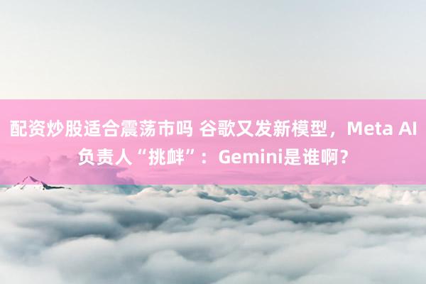 配资炒股适合震荡市吗 谷歌又发新模型，Meta AI负责人“挑衅”：Gemini是谁啊？